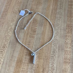 Lia Sophia 2 Charm Necklace Beautiful Delicate Details Silver 16”-19” NWT